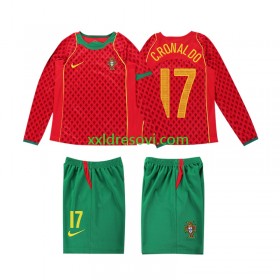 Portugal Cristiano Ronaldo 17 2004 Retro Domaći Dječji Nogometni Dres Dugim Rukavima